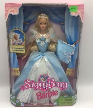 Vintage 1998 Sleeping Beauty Barbie Doll NIB 20489 Musical Pillow Eyes Close